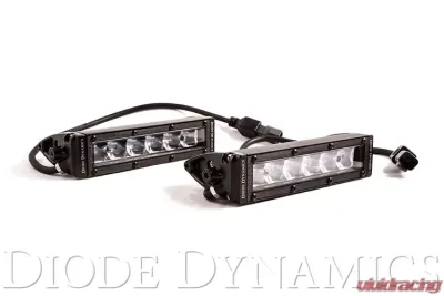 Diode Dynamics 6 Inch LED Light Bar Single Row Straight SS6 White Driving Light Bar Pair - DD5014P