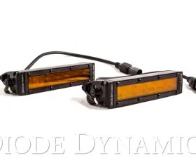 Diode Dynamics 6 Inch LED Light Bar Single Row Straight SS6 Amber Wide Light Bar Pair