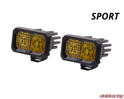 Diode Dynamics Stage Series 2 Inch LED Pod, Sport Yellow Fog Standard ABL Pair - DD6386P