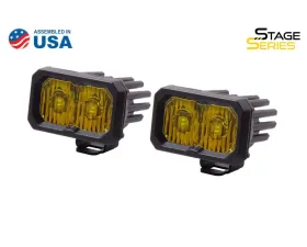 Diode Dynamics Stage Series 2 Inch LED Pod, Pro Yellow Driving Standard ABL Pair