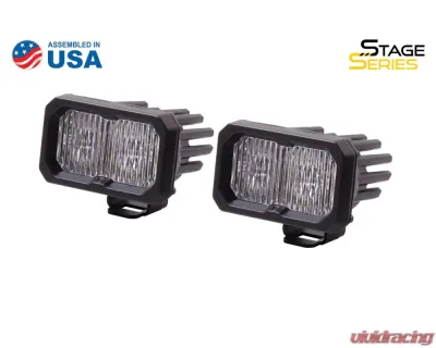 Diode Dynamics Stage Series 2 Inch LED Pod, Pro White Fog Standard ABL Pair - DD6406P