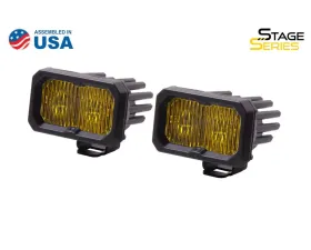 Diode Dynamics Stage Series 2 Inch LED Pod, Pro Yellow Fog Standard ABL Pair