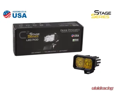 Diode Dynamics Stage Series 2 Inch LED Pod, Pro Yellow Fog Standard ABL Each - DD6407S