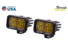 Diode Dynamics Stage Series 2 Inch LED Pod, Pro Yellow Combo Standard ABL Pair