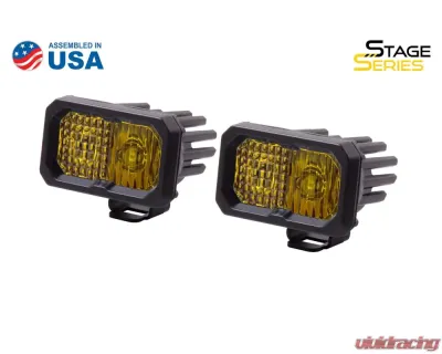 Diode Dynamics Stage Series 2 Inch LED Pod, Pro Yellow Combo Standard ABL Pair - DD6412P