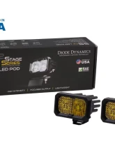 Diode Dynamics Stage Series 2 Inch LED Pod, Pro Yellow Combo Standard ABL Pair                                     - DD6412P - Image 4