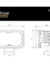 Diode Dynamics Stage Series 2 Inch LED Pod, Pro Yellow Combo Standard ABL Pair                                     - DD6412P - Image 7