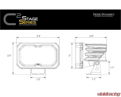 Diode Dynamics Stage Series 2 Inch LED Pod, Pro Yellow Combo Standard ABL Pair - DD6412P