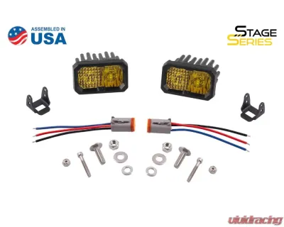 Diode Dynamics Stage Series 2 Inch LED Pod, Pro Yellow Combo Standard ABL Pair - DD6412P