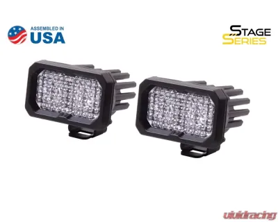 Diode Dynamics Stage Series 2 Inch LED Pod, Pro White Flood Standard ABL Pair - DD6414P