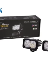 Diode Dynamics Stage Series 2 Inch LED Pod, Pro White Flood Standard ABL Pair                                     - DD6414P - Image 5