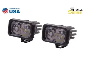 Diode Dynamics Stage Series 2 Inch LED Pod, Pro White Spot Standard ABL Pair