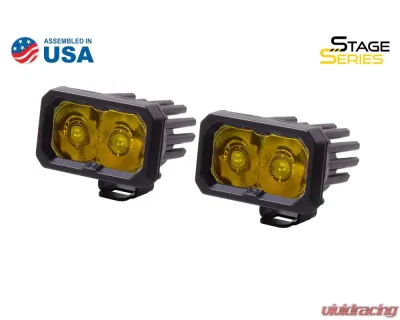 Diode Dynamics Stage Series 2 Inch LED Pod, Pro Yellow Spot Standard ABL Pair - DD6422P