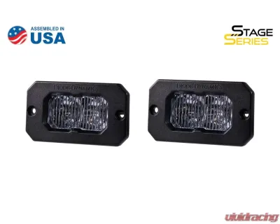 Diode Dynamics Stage Series 2 Inch LED Pod, Sport White Fog Flush ABL Pair - DD6424P