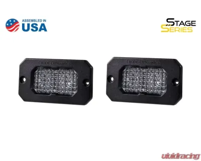Diode Dynamics Stage Series 2 Inch LED Pod, Sport White Flood Flush ABL Pair - DD6427P