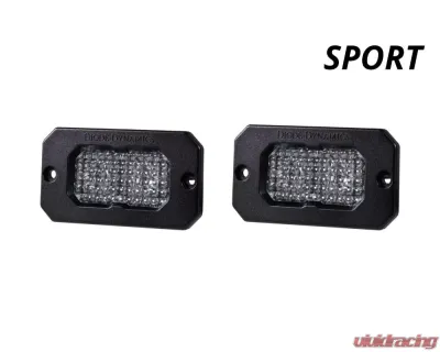 Diode Dynamics Stage Series 2 Inch LED Pod, Sport White Flood Flush ABL Pair - DD6427P