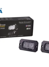 Diode Dynamics Stage Series 2 Inch LED Pod, Sport White Flood Flush ABL Pair                                     - DD6427P - Image 4