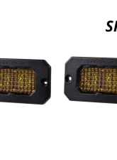 Diode Dynamics Stage Series 2 Inch LED Pod, Sport Yellow Flood Flush ABL Pair                                     - DD6430P - Image 2
