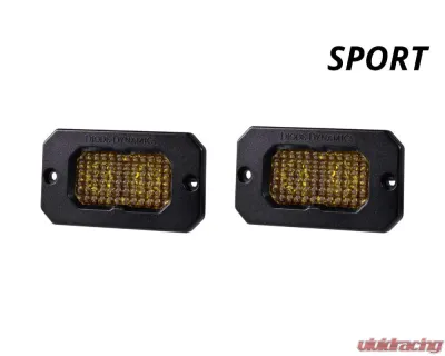 Diode Dynamics Stage Series 2 Inch LED Pod, Sport Yellow Flood Flush ABL Pair - DD6430P