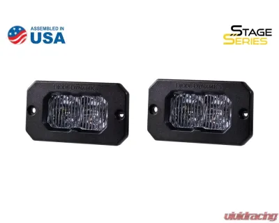 Diode Dynamics Stage Series 2 Inch LED Pod, Pro White Fog Flush ABL Pair - DD6432P