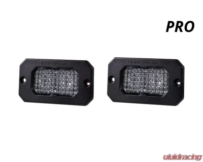 Diode Dynamics Stage Series 2 Inch LED Pod, Pro White Fog Flush ABL Pair - DD6432P