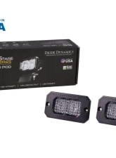 Diode Dynamics Stage Series 2 Inch LED Pod, Pro White Fog Flush ABL Pair                                     - DD6432P - Image 4