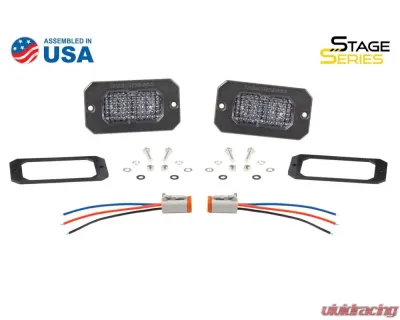 Diode Dynamics Stage Series 2 Inch LED Pod, Pro White Fog Flush ABL Pair - DD6432P