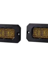 Diode Dynamics Stage Series 2 Inch LED Pod, Pro Yellow Fog Flush ABL Pair                                     - DD6433P - Image 2