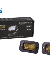 Diode Dynamics Stage Series 2 Inch LED Pod, Pro Yellow Fog Flush ABL Pair                                     - DD6433P - Image 3