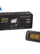 Diode Dynamics Stage Series 2 Inch LED Pod, Pro Yellow Fog Flush ABL Each                                     - DD6433S - Image 3
