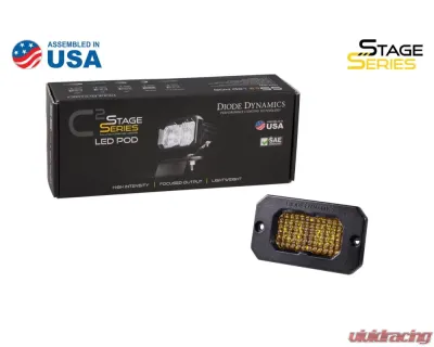 Diode Dynamics Stage Series 2 Inch LED Pod, Pro Yellow Fog Flush ABL Each - DD6433S