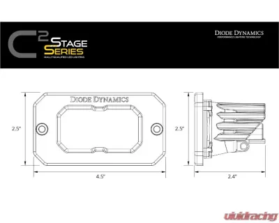 Diode Dynamics Stage Series 2 Inch LED Pod, Pro Yellow Fog Flush ABL Each - DD6433S