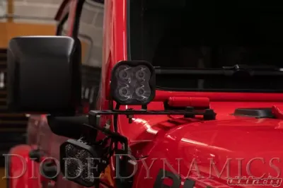 Diode Dynamics SS3 Cowl LED Bracket Kit White Pro Jeep Wrangler JL | Gladiator 2018-2023 - DD6554