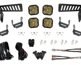 Diode Dynamics SS3 Cowl LED Bracket Kit Yellow Pro Jeep Wrangler JL | Gladiator 2018-2023
