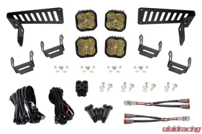 Diode Dynamics SS3 Cowl LED Bracket Kit Yellow Pro Jeep Wrangler JL | Gladiator 2018-2023 - DD6556