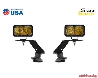 Diode Dynamics Stage Series 2 Inch LED Ditch Light Kit Sport Yellow Combo Ford Ranger 2019-2021 - DD6588