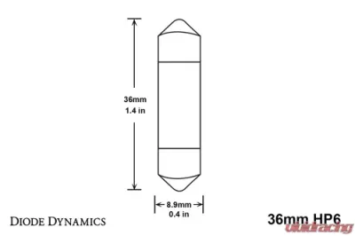 Diode Dynamics 36mm HP6 LED Red Pair - DD0308P