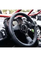 Madigan Motorsports Steering Wheel Leather w/Silver Stitching Can-Am Maverick X3 Max | Polaris RZR XP1000                                     - MAD-SW-L-BS - Image 4