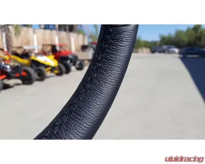 Madigan Motorsports Steering Wheel Leather w/Silver Stitching Can-Am Maverick X3 Max | Polaris RZR XP1000 - MAD-SW-L-BS