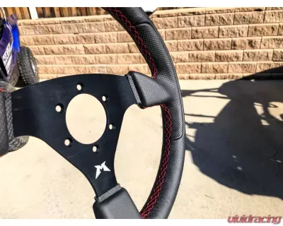 Madigan Motorsports Steering Wheel Leather w/Silver Stitching Can-Am Maverick X3 Max | Polaris RZR XP1000 - MAD-SW-L-BS