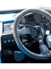 Madigan Motorsports Steering Wheel Leather w/Silver Stitching Can-Am Maverick X3 Max | Polaris RZR XP1000                                     - MAD-SW-L-BS - Image 4