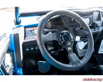 Madigan Motorsports Steering Wheel Leather w/Silver Stitching Can-Am Maverick X3 Max | Polaris RZR XP1000 - MAD-SW-L-BS