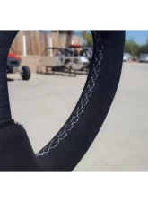 Madigan Motorsports Steering Wheel Seude w/Black Stitching Can-Am Maverick X3 | Polaris RZR XP1000                                     - MAD-SW-S-BB - Image 2