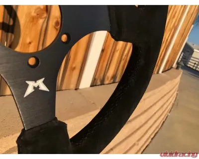 Madigan Motorsports Steering Wheel Seude w/Black Stitching Can-Am Maverick X3 | Polaris RZR XP1000 - MAD-SW-S-BB