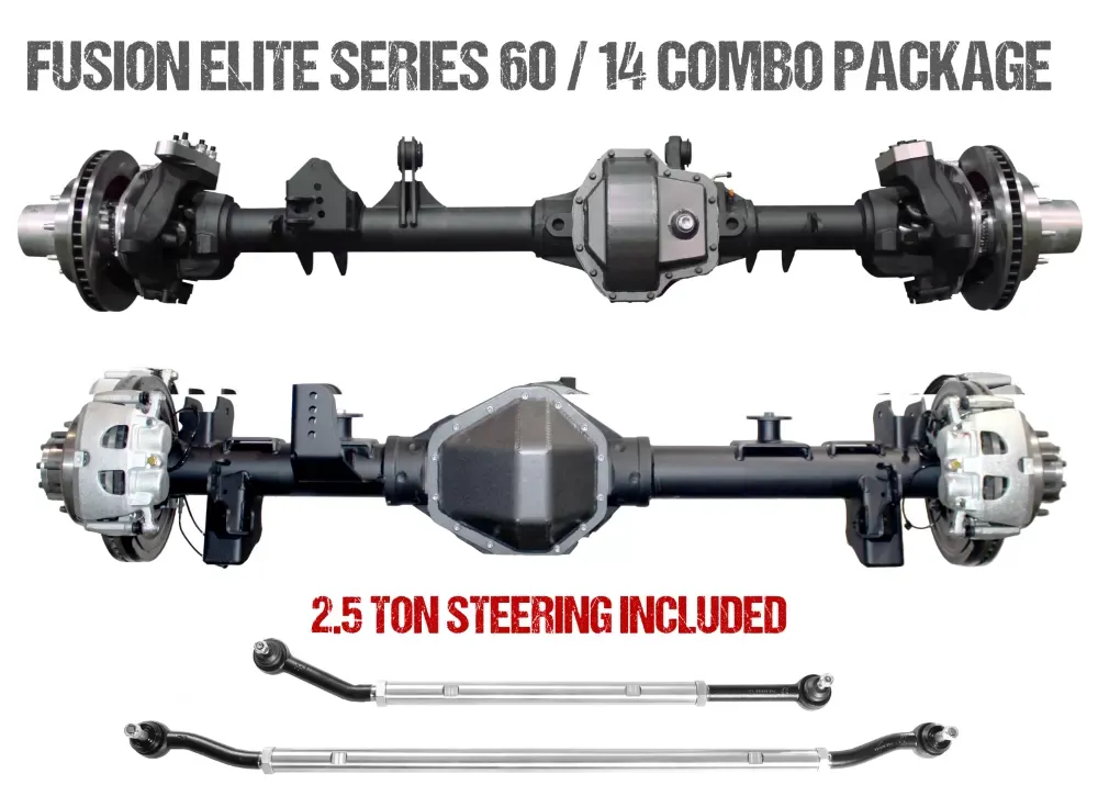 Jeep JL Axle Assembly Fusion Elite 60/Big Tube 14 Bolt Package 18-Pres Wrangler JL Gear Ratio 4.56 ARB Air Locker Fusion 4x4 - FUS-KPFF14-JL-ARB-456