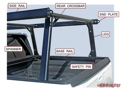 US Rack Ridgeline 6 Truck Bed Rack Black Mild Steel Honda Ridgeline 17-18 - 83860151