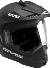 EVS Solid Black T5 Dual Sport Venture Helmet Medium                                     - DSHE18VS-BK-M - Image 2