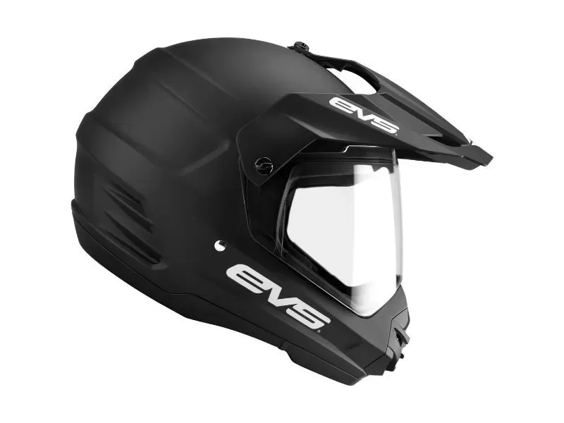 EVS Matte Black T5 Dual Sport Venture Helmet XL - DSHE18VS-BK-XL