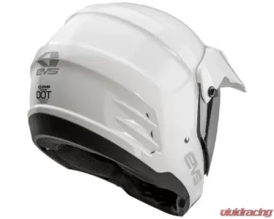 EVS Solid White T5 Dual Sport Venture Helmet Medium - DSHE18VS-W-M