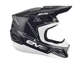 EVS Matte Black/White T5 Pinner Helmet Medium